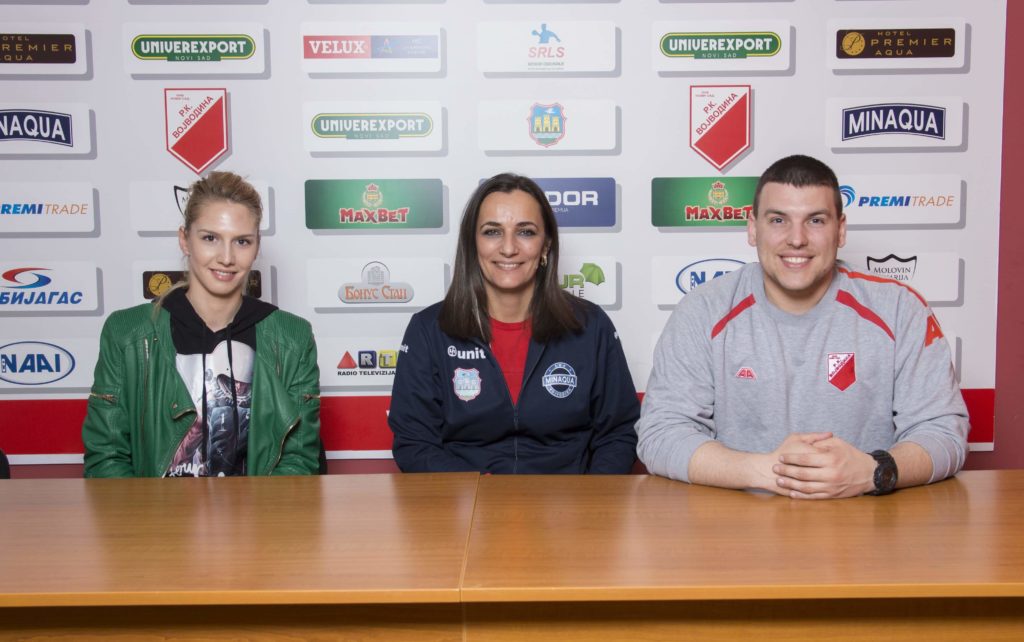Slađana Grujić (u sredini) sa novinarkom i kondicionim trenerom Minaque Strahinjom Markovićem